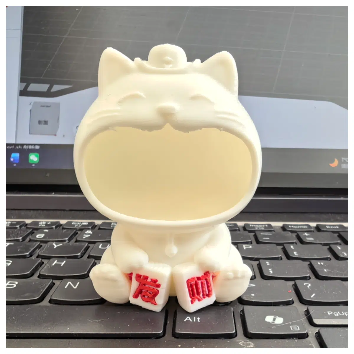 lucky cat figurine for home decor money cat statue feng shui wealth attractor ceramic ornament