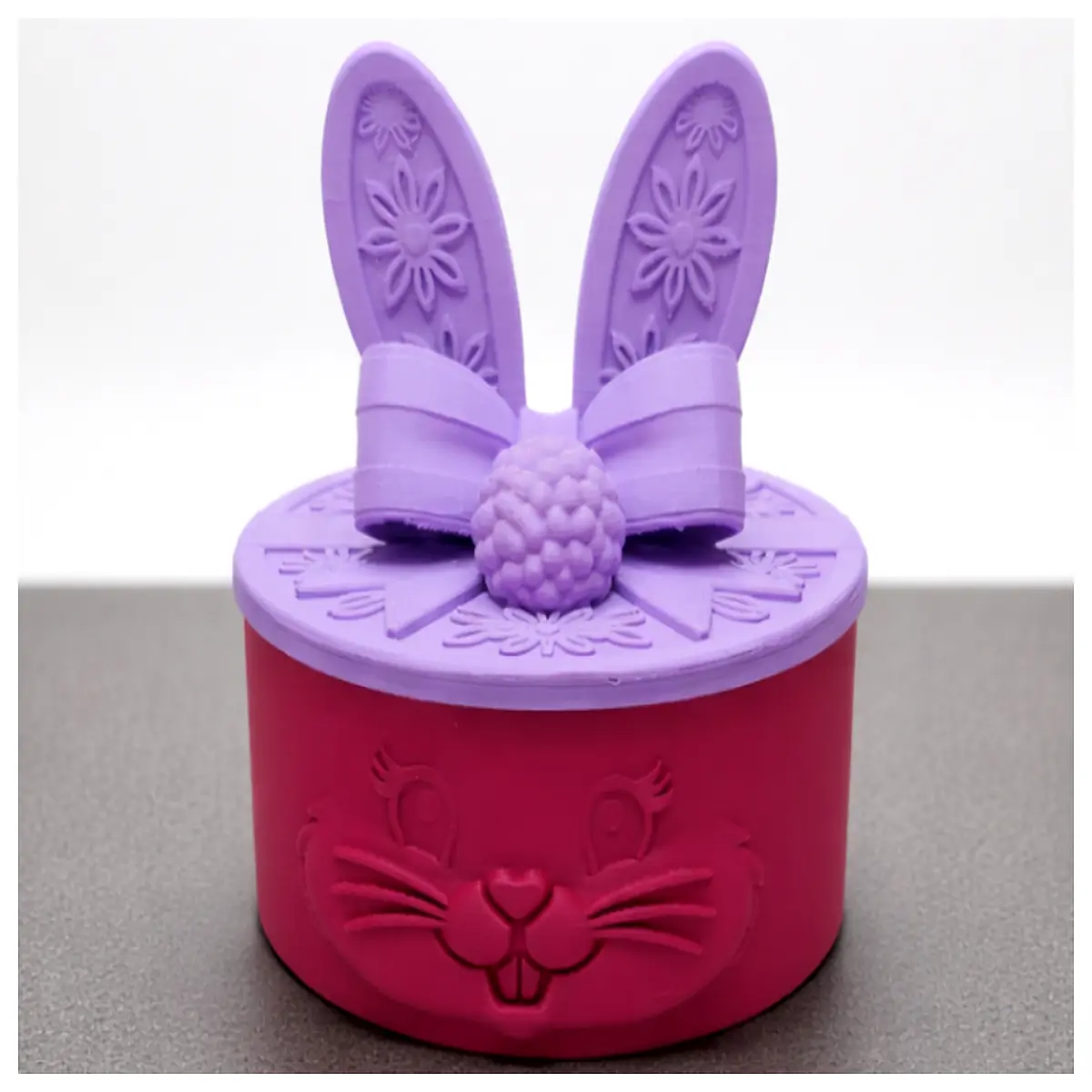 Easter Bunny Jar Cute Floral Ear Design Festive Gift Container Decorative Jar Creative Gift Idea