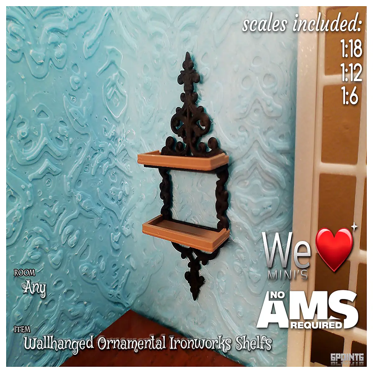 Dollhouse work Wall Mounted Shelf Vintage Retro Display Stand for Toy Figures Decorations Hanging Wall Bracket