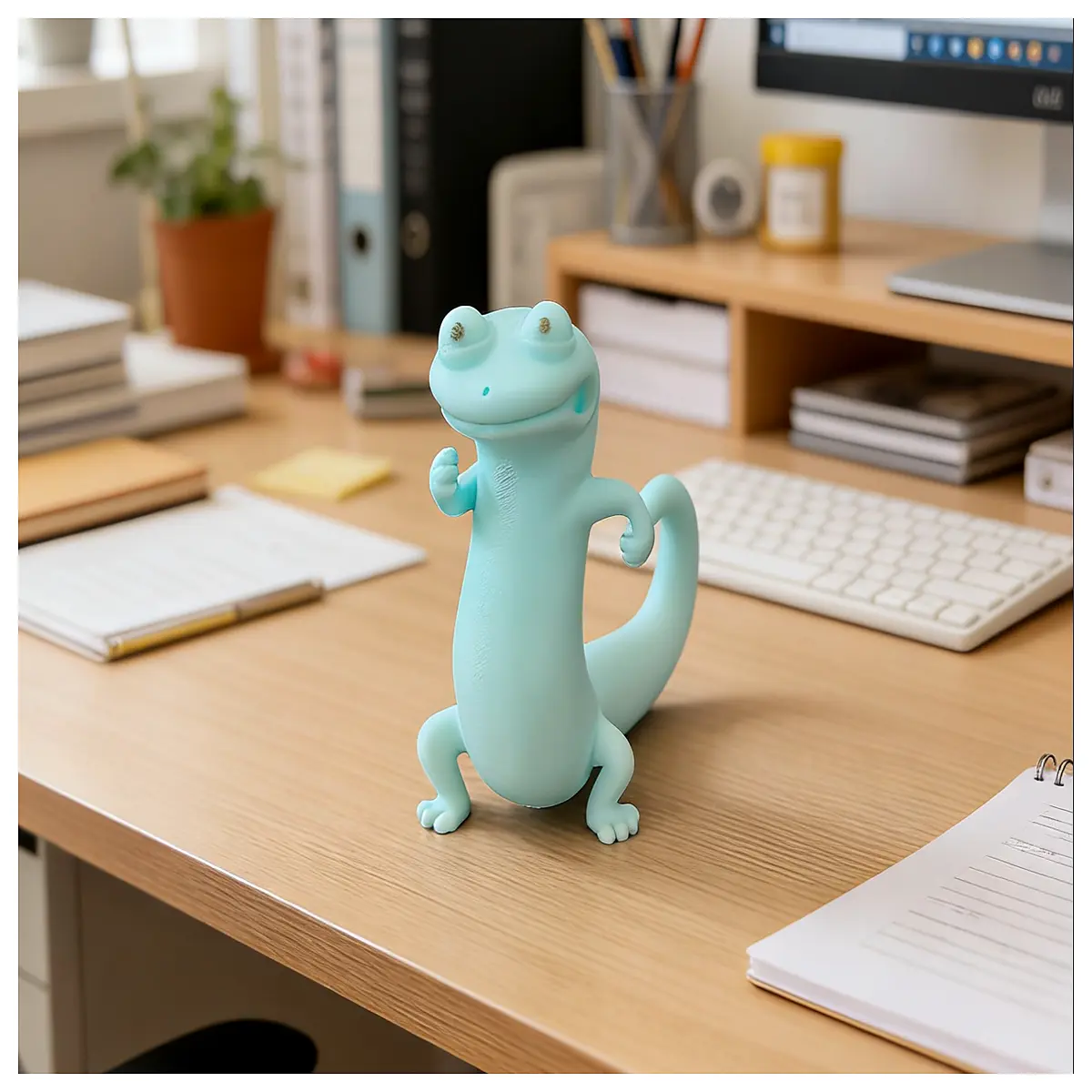 Lizard Tom Model Figurine White Resin Painted Handcrafted Toy Desktop Decoration Dinosaur Model Collection