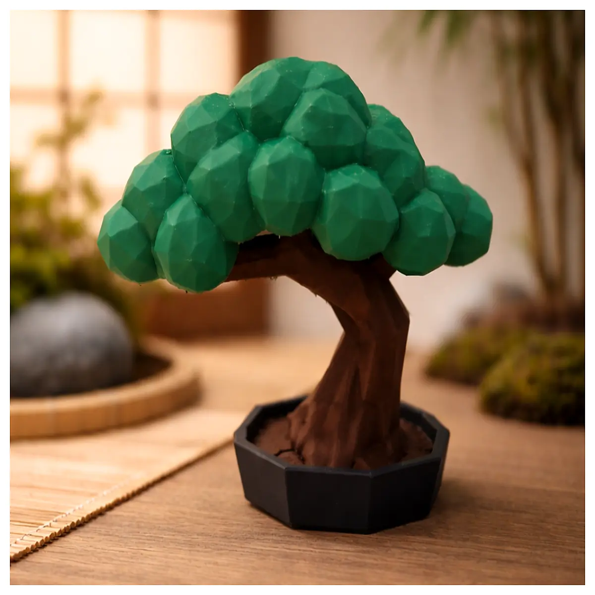 Low Poly Bonsai Model Simulation Landscape Decoration Indoor Garden Ornament Mini Bonsai Accessories