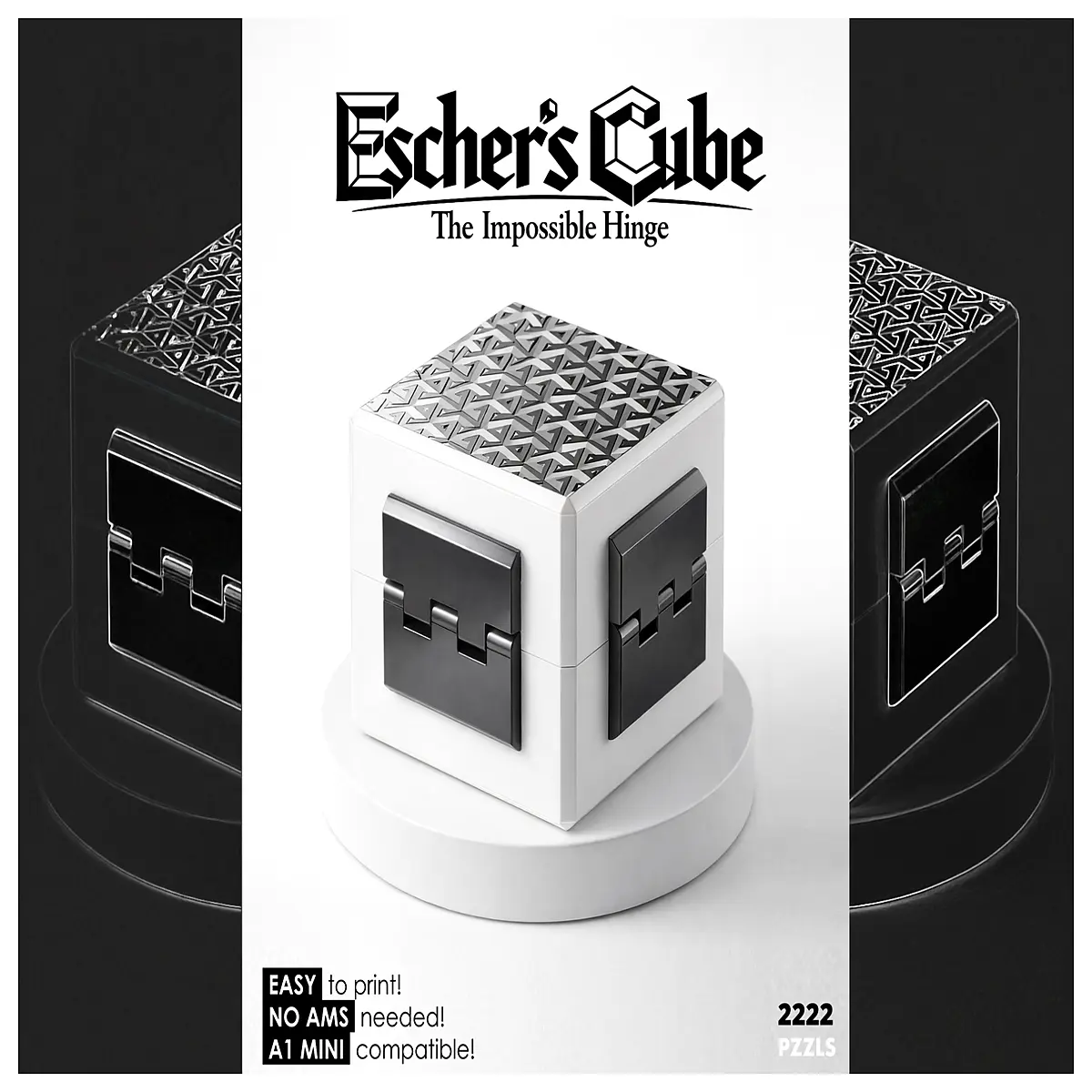 Impossible Hinges Puzzle Box Escher Cube Mechanical Puzzle Brain Teaser Challenge Game