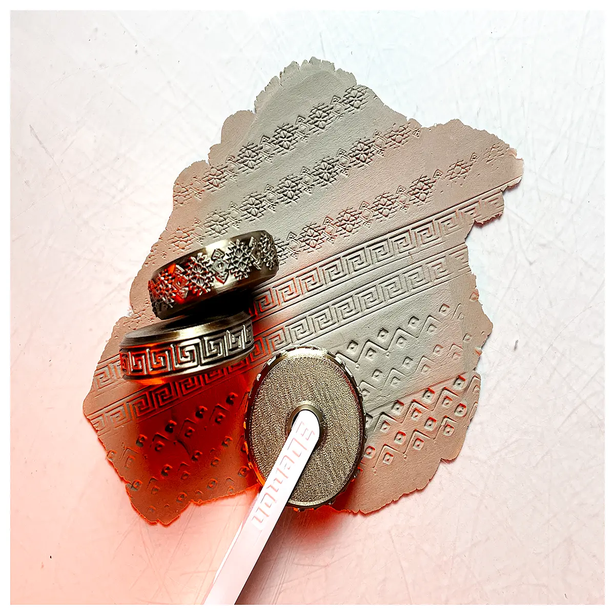 Terracotta Stamp Roller Aztec Pattern Carving Tool Art Craft DIY Pottery Accessories