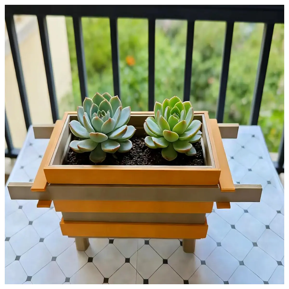 Long Rectangle Planter Stand Floor Standing Multi Tier Indoor Plant Shelves Garden Decoration Bonsai Support