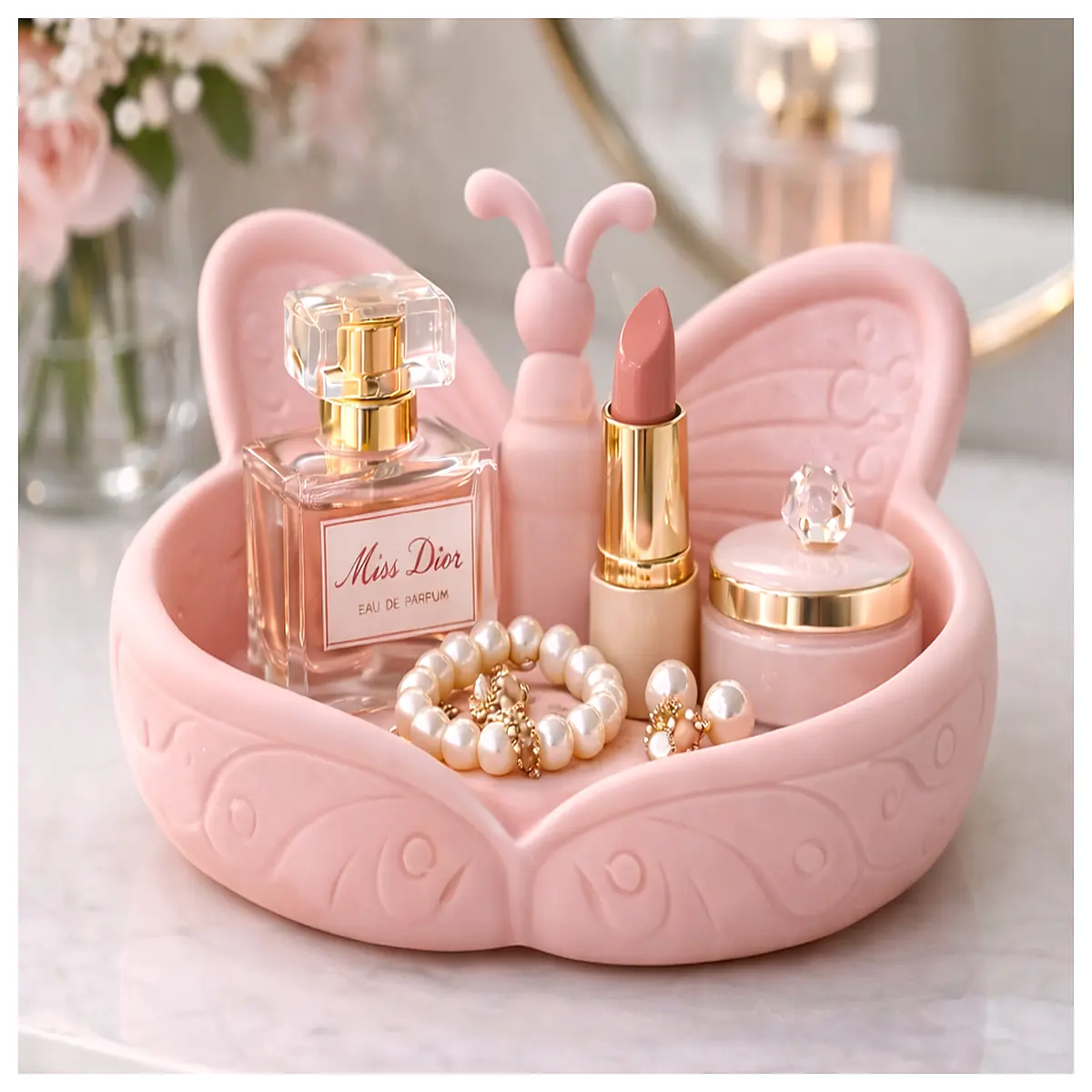 Makeup Organizer Tray Decor Storage Box Desktop Cosmetic Organizer Jewelry Holder Multi Compartment Storage Desk Organizer Supplies