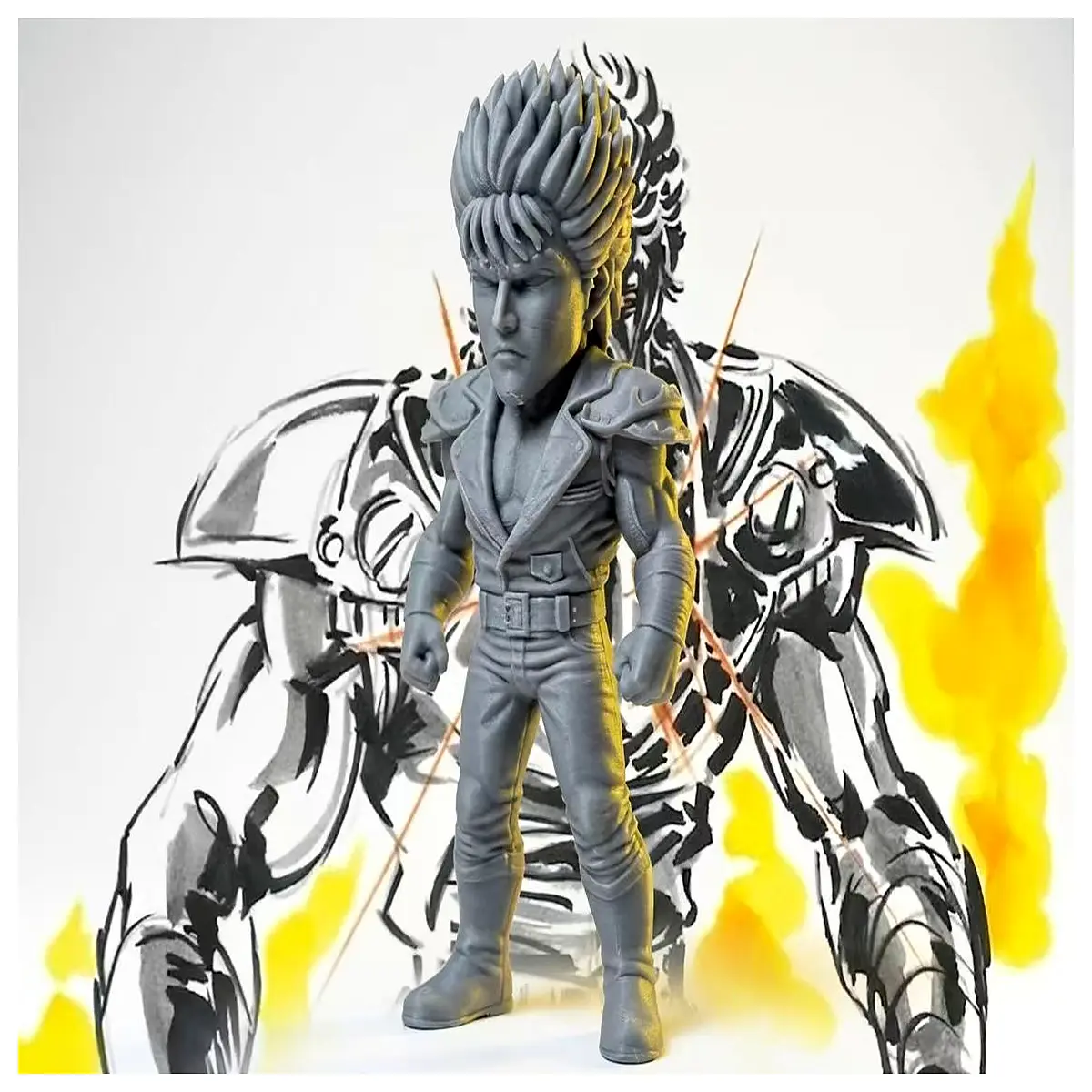 Hokuto no Ken Kenjiro Model Figure Toy Roleplay Anime Collectible Patch Assembly