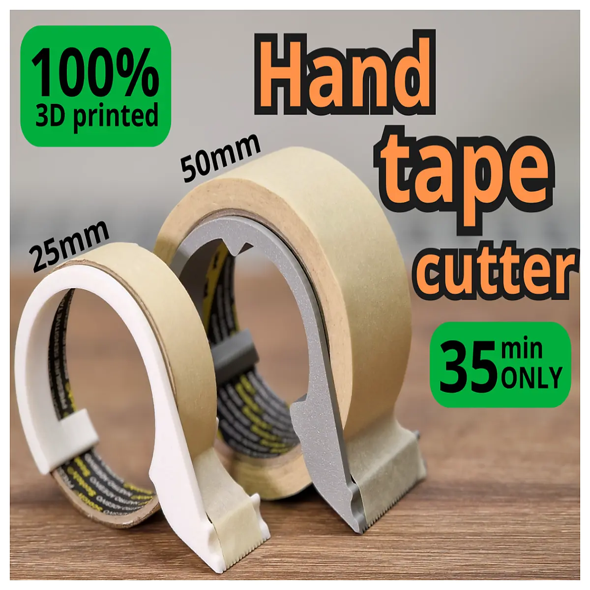 Handheld Tape Cutter 100mm 3D Printed Mini Cutting Tool for Packaging Model Making Craft Projects