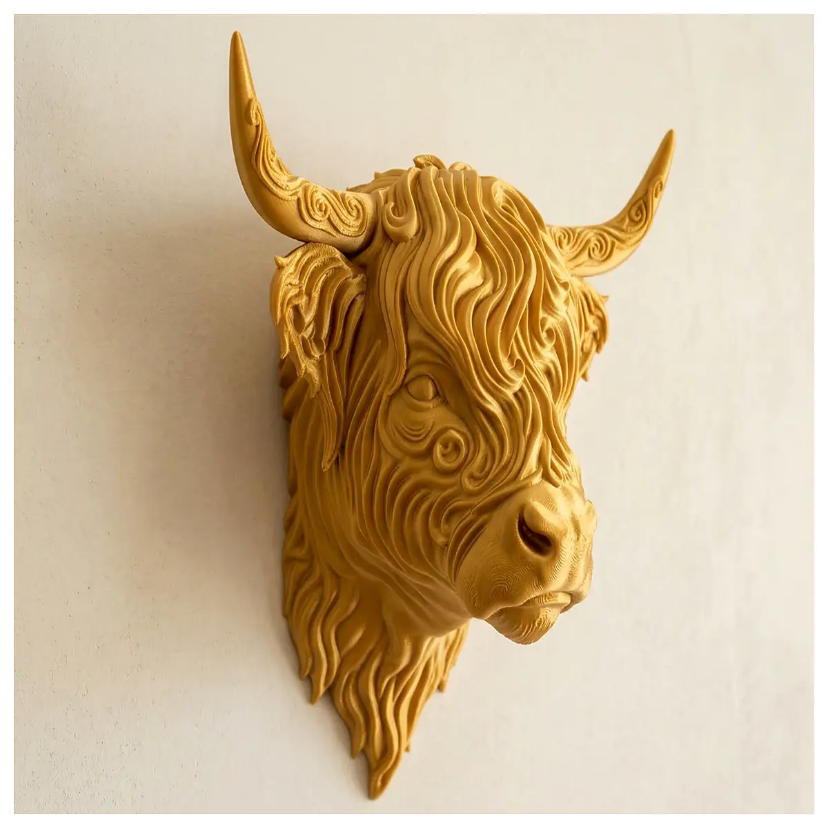 Highland Bull Wall Art Modern Abstract Canvas Painting Hanging Wall Decor Interior Room Art