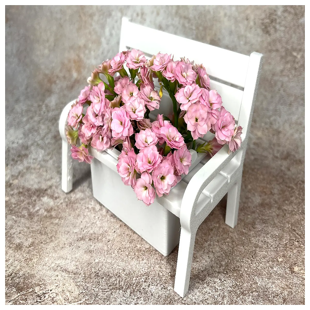 Miniature Floral Bench Outdoor Relaxation Seat Garden Small Bench Patio Seating Comfortable Rest Decorative Garden