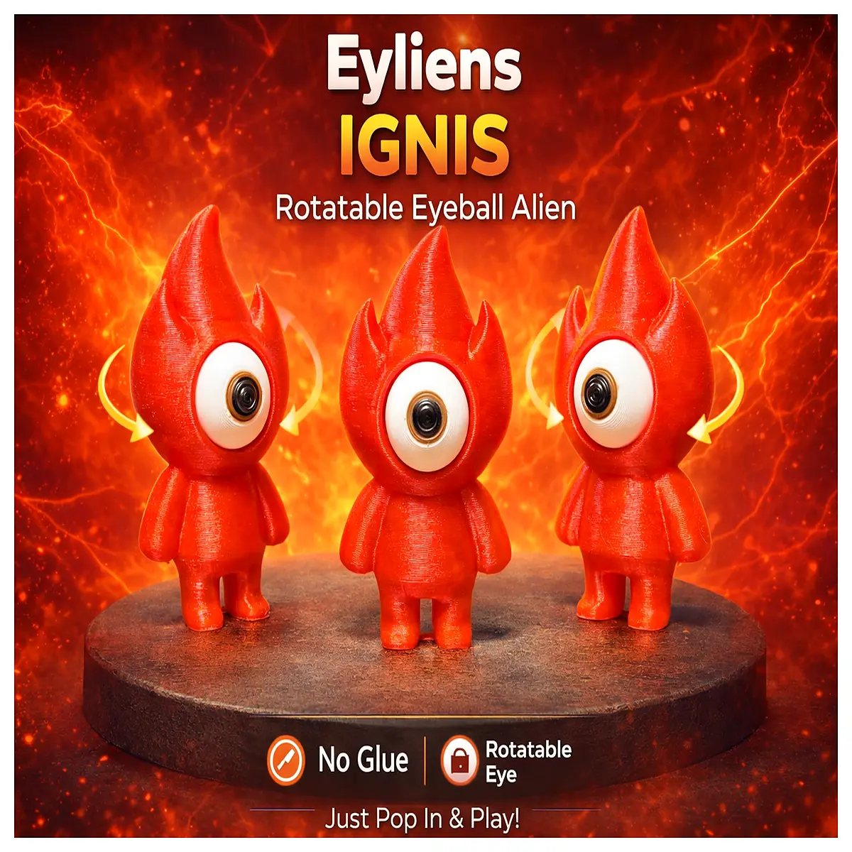Eyliens Ignis Rotating Alien Eyeball Creative Toy Child s Brain Teaser Alien Model Interactive Plush Gift Choice