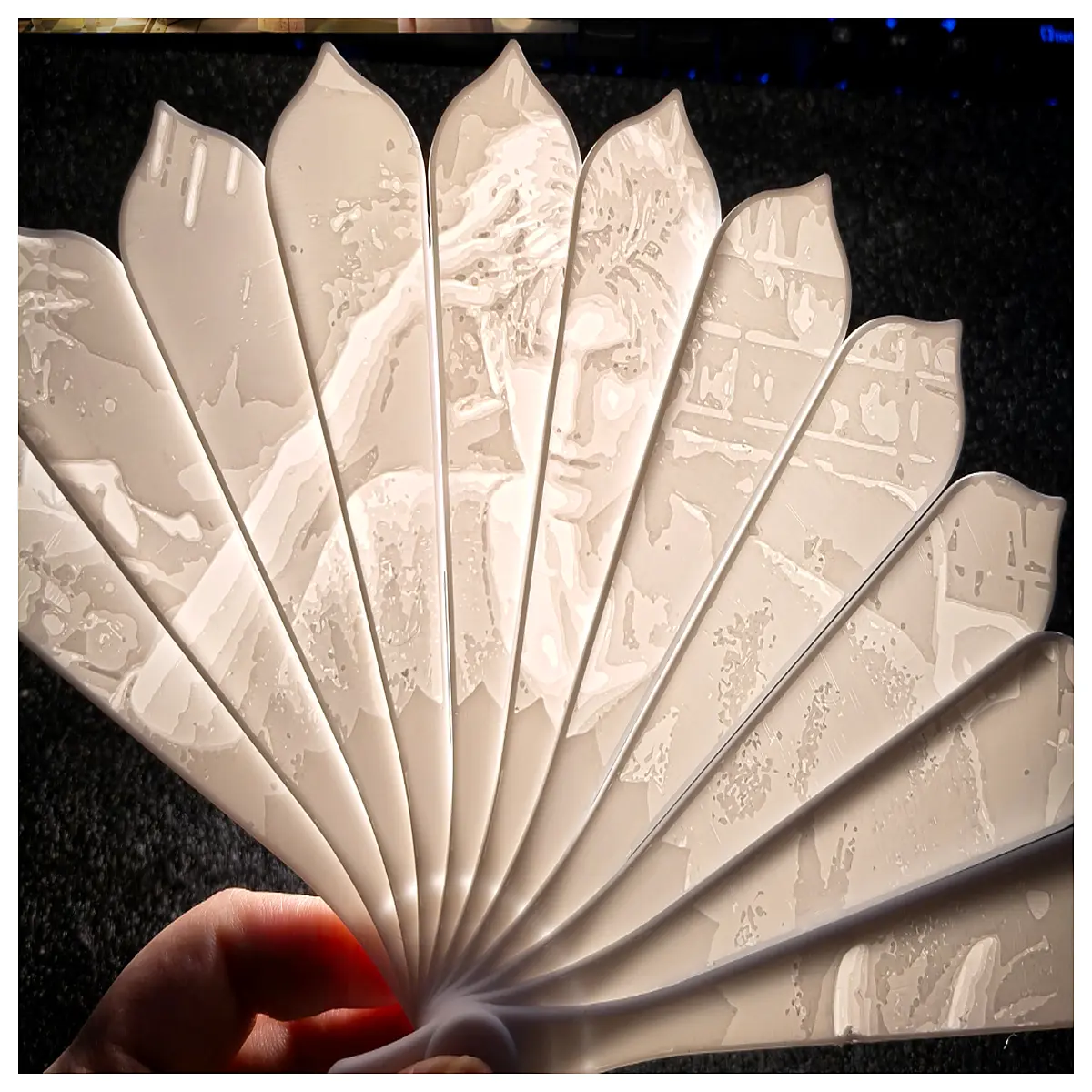 Qin Chet Translucent Relief Carved Art Exclusive Design Collectible Indoor Decor Gift Elegant Breeze