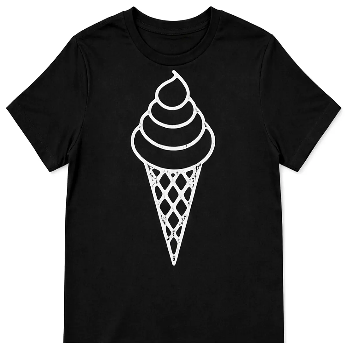 Ice Cream Print T Shirt Creative Design Trendy Top Unisex Loose Fit Fun Gift