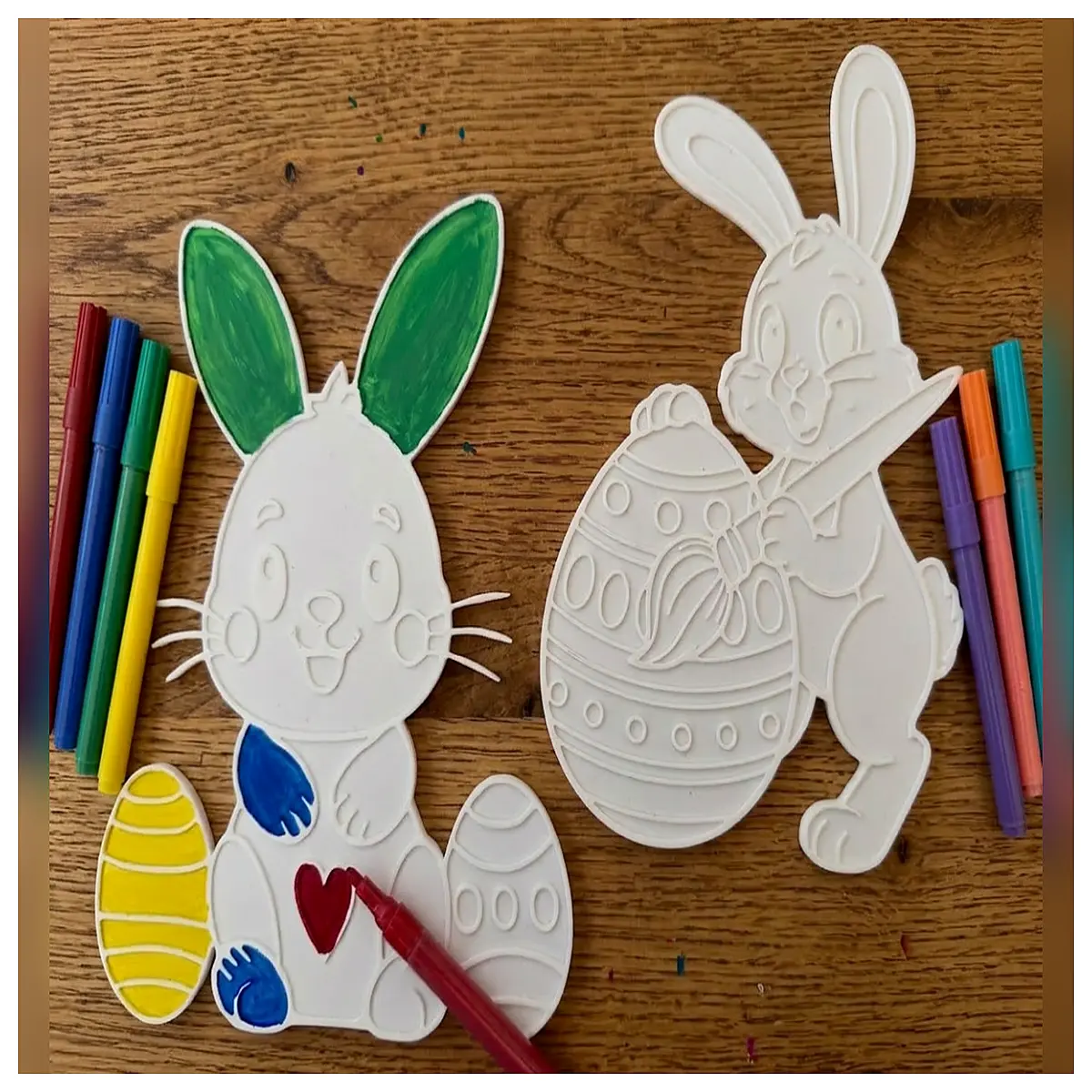 Easter Bunny ing Pages Print Download Kids Drawing Template Easter Decoration Cartoon Rabbit Creative ing Sheets