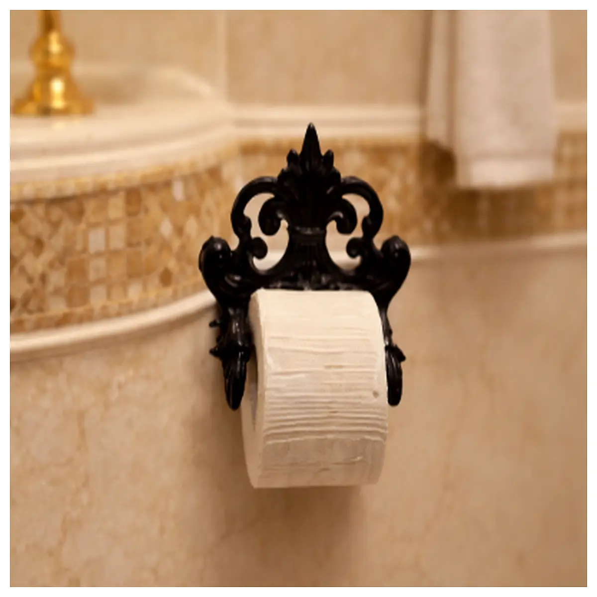 Mini Toilet Paper Holder Bathroom Shelf Wall Mounted Kitchen Paper Holder Storage