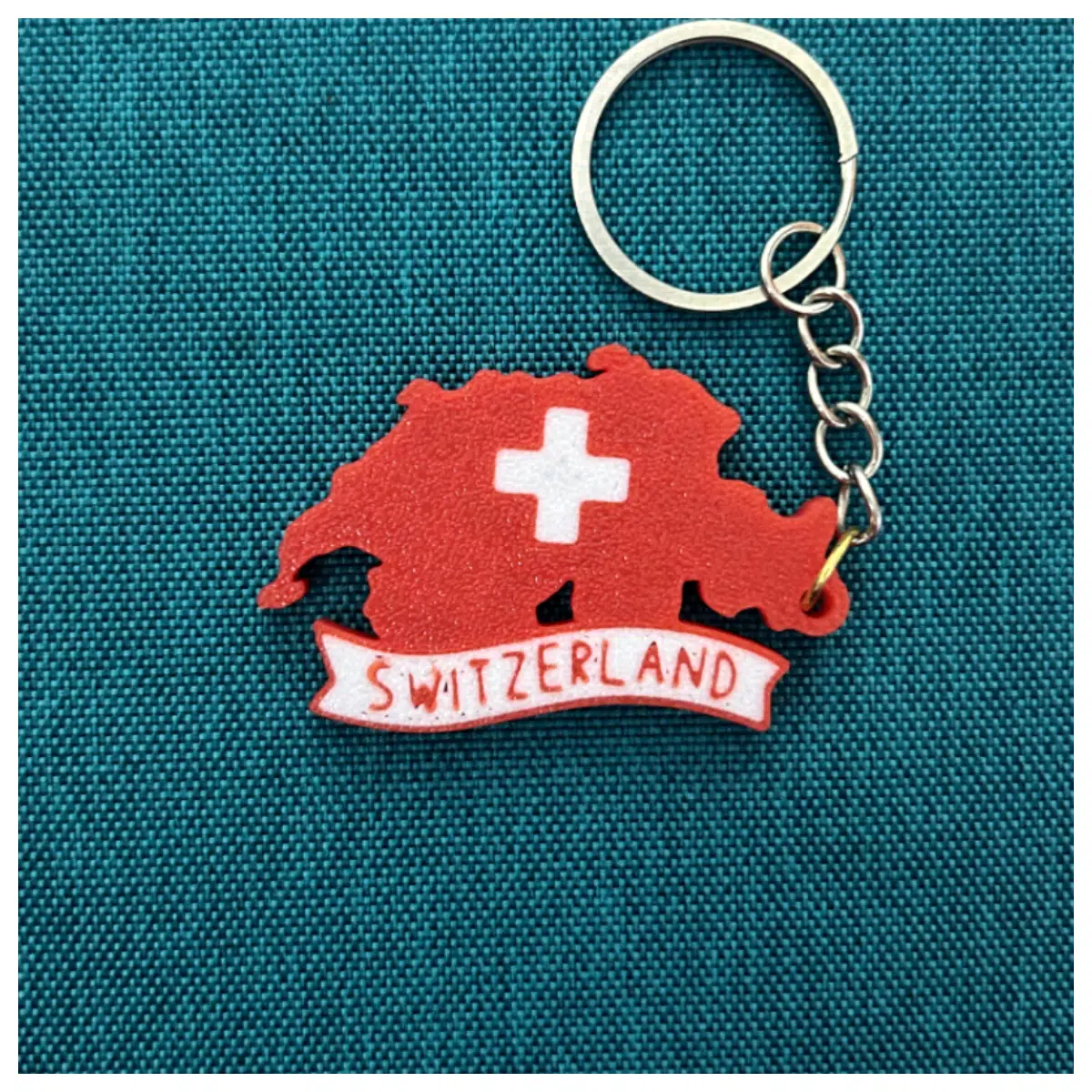 Swiss Keychain Swiss Travel Souvenir Key Chain Swiss Gift Swiss Novelty Swiss Charm Swiss Keepsake