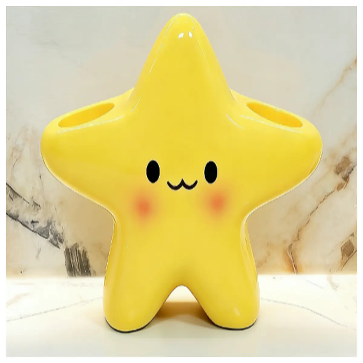 Couple Toothbrush Holder Organizer Star Toothbrush Holder with Toothpaste Shelf Bathroom Storage Toothbrush Organizer