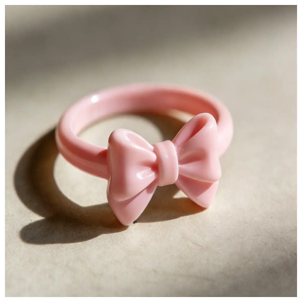 Rhinestone Bow Ring Girls Princess Jewelry Sweet Bow Ring Accessory Child Birthday Gift