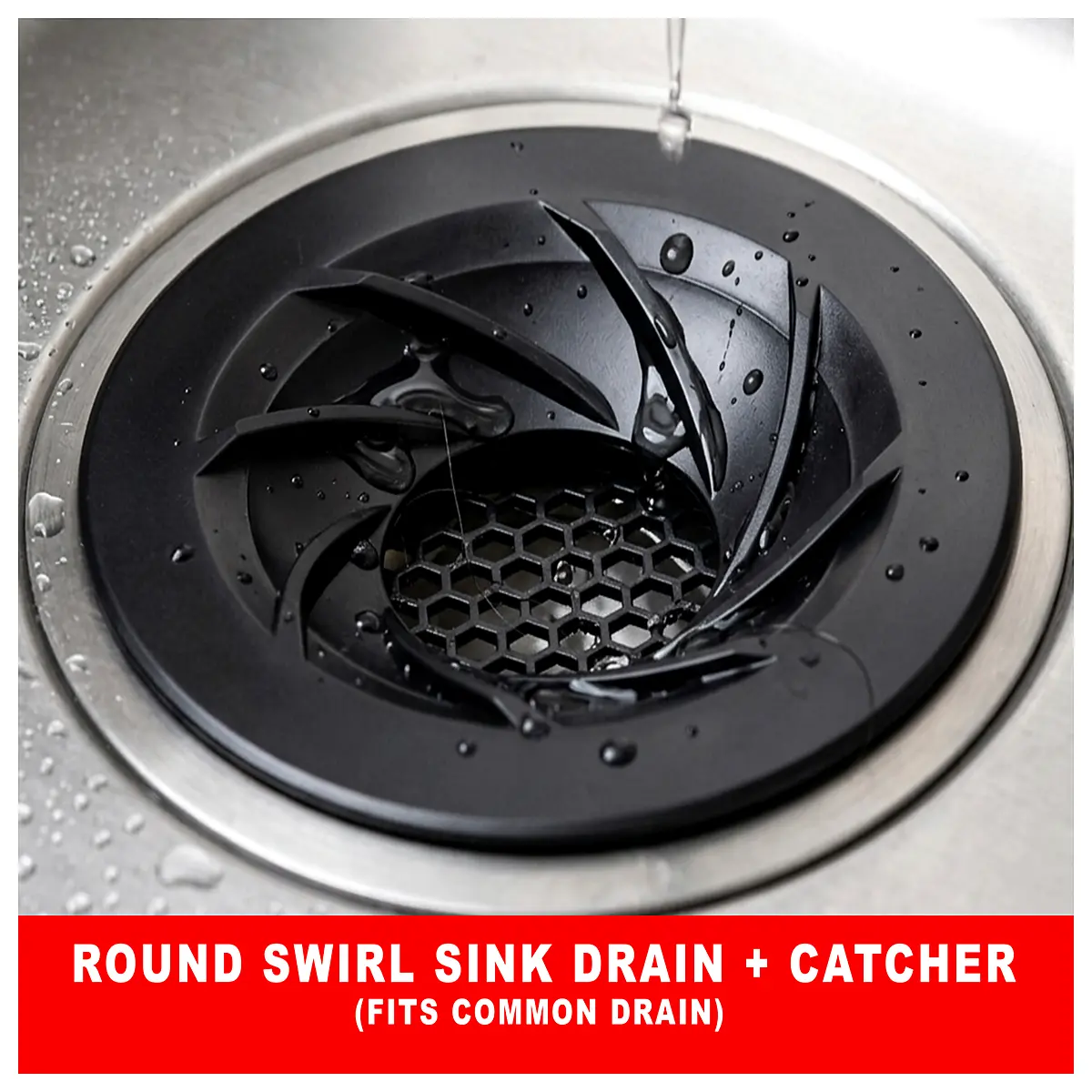 Round Sink Drain Swirl Collector Trap Catcher Drainage Accessories Blockage Cleaning Kitchen Bathroom