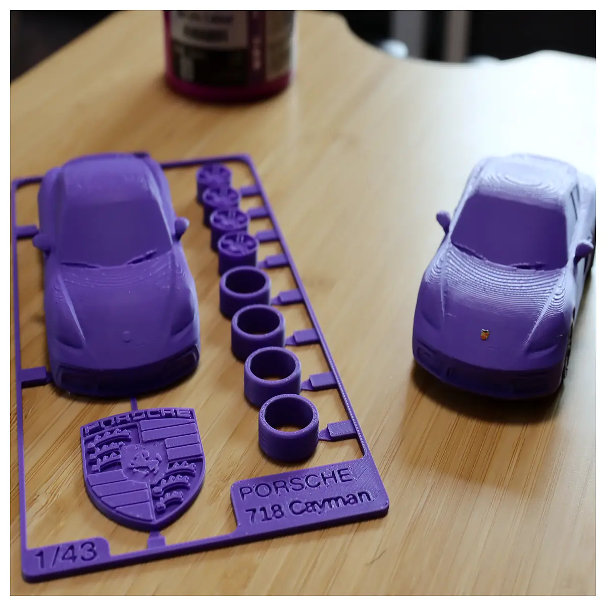 718 Cayman Assembly 1 43 Scale Realistic Wheels Model Car Toy Collectible