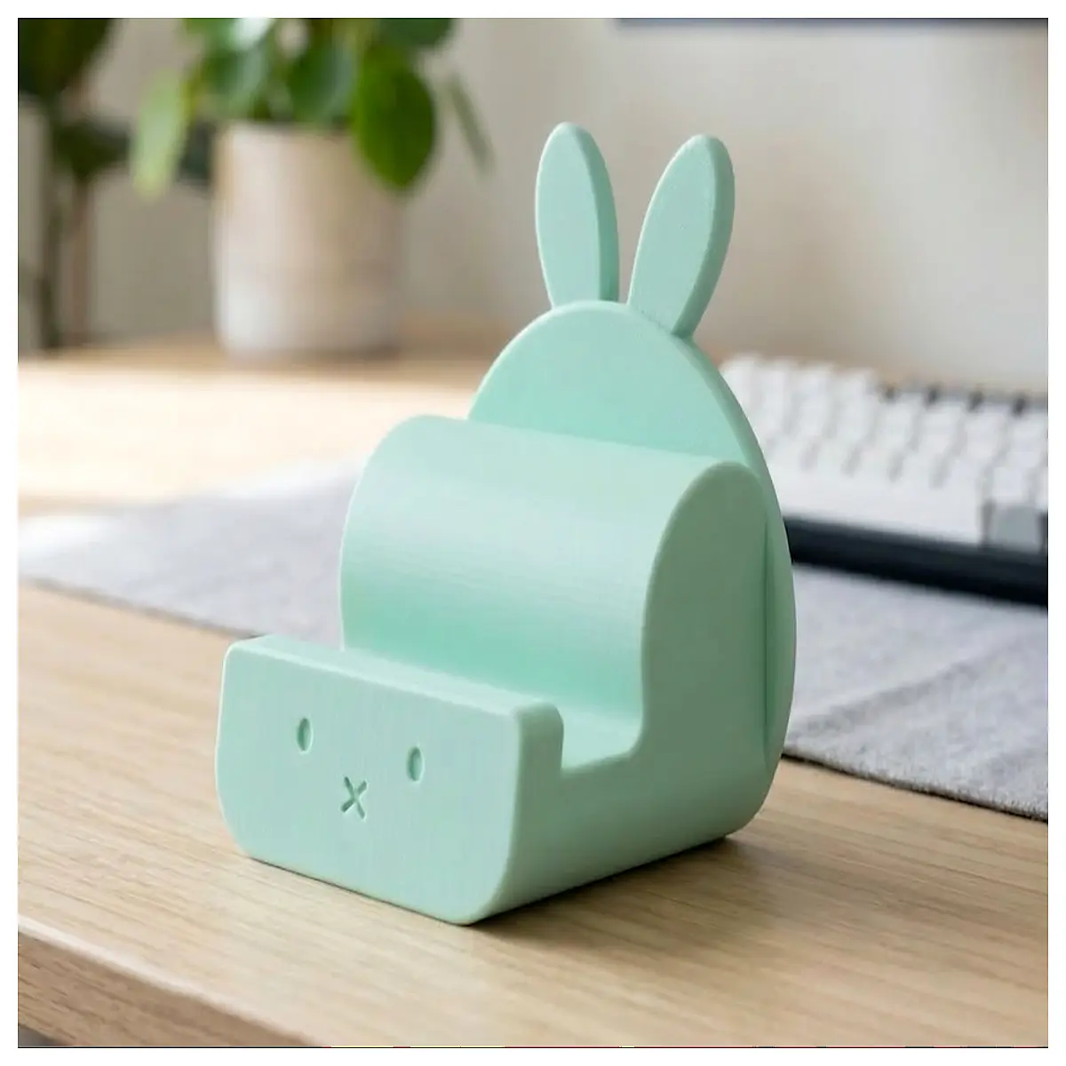 cute bunny rabbit ear phone holder for desk adjustable silicone mobile phone cradle for video calls and watching movies