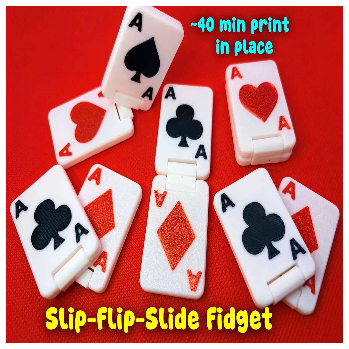 Aces Card Slider Puzzle Flip Release Pressure Toy Print Included Kids Brain Teaser Educational Game