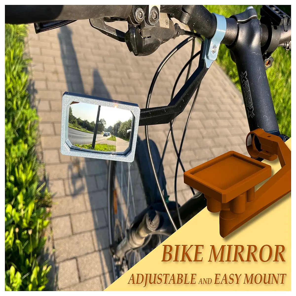 Adjustable Bike Mirror Rotating Angle Cycling Accessory Outdoor Riding Enhanced Vision Mounting Bracket