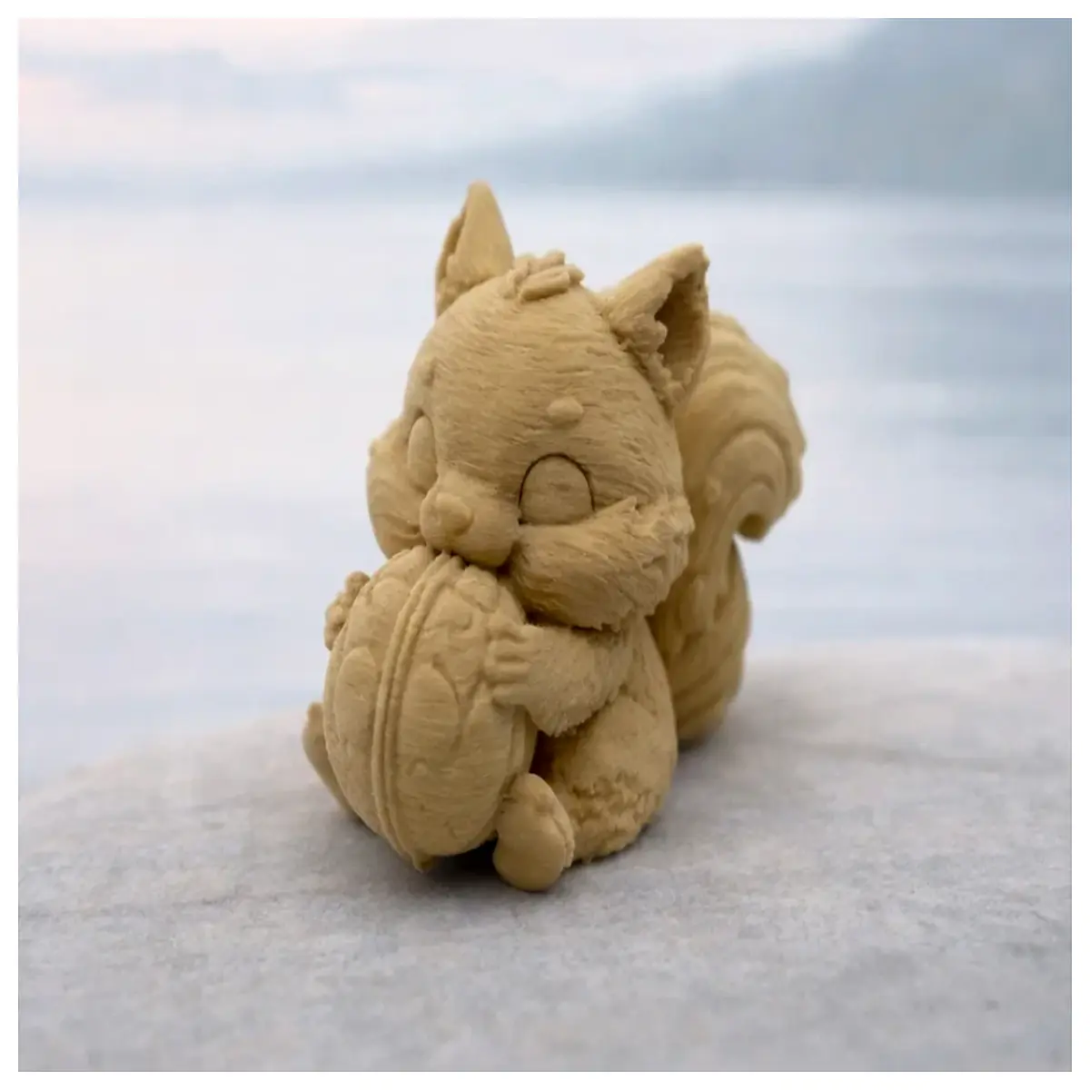 Cute Squirrel Toy Cartoon Eating Nut Model Figurine Children s Educational Puzzle Toy Realistic Animal Figure