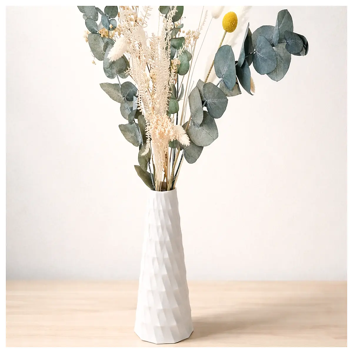 Modern HENDECA Hexagonal Vase Geometric Design Decor Home Living Room Accent Creative Floral Arrangement Vase Decorative Vase