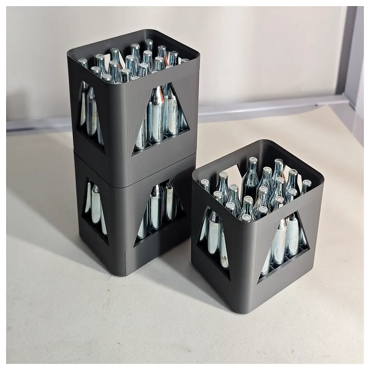 8g CO2 Cartridge Storage Box Stackable Organizer Cartridge Storage Accessories