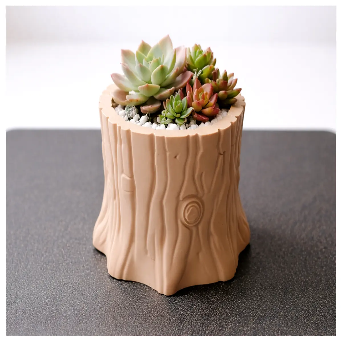 Stumpfy Charm Forest Flower Pot Mini Plant Pot Indoor Floral Container Decorative Planter For Small Plants