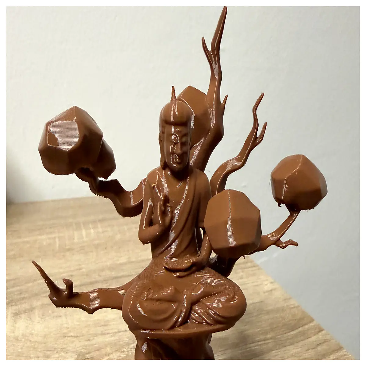 Tree Buddha Figurine Zen Decor Shakyamuni Buddha Seated Buddhist Art Desk Ornament
