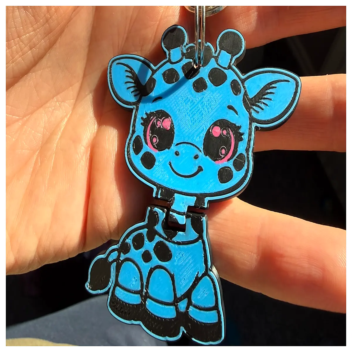 Cute Giraffe Keychain Active Baby Charm Fun Desktop Decoration Mini Animal Figurine Keychain Accessory