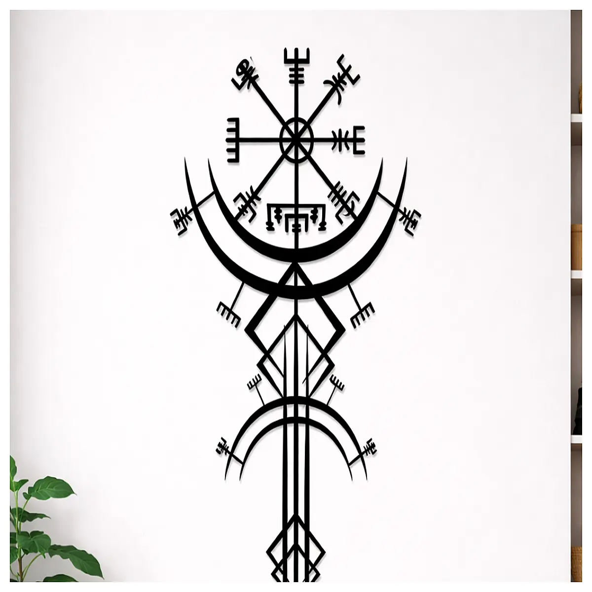 rune wall art decor nordic mythology poster for man cave bedroom rustic cabin home decoration