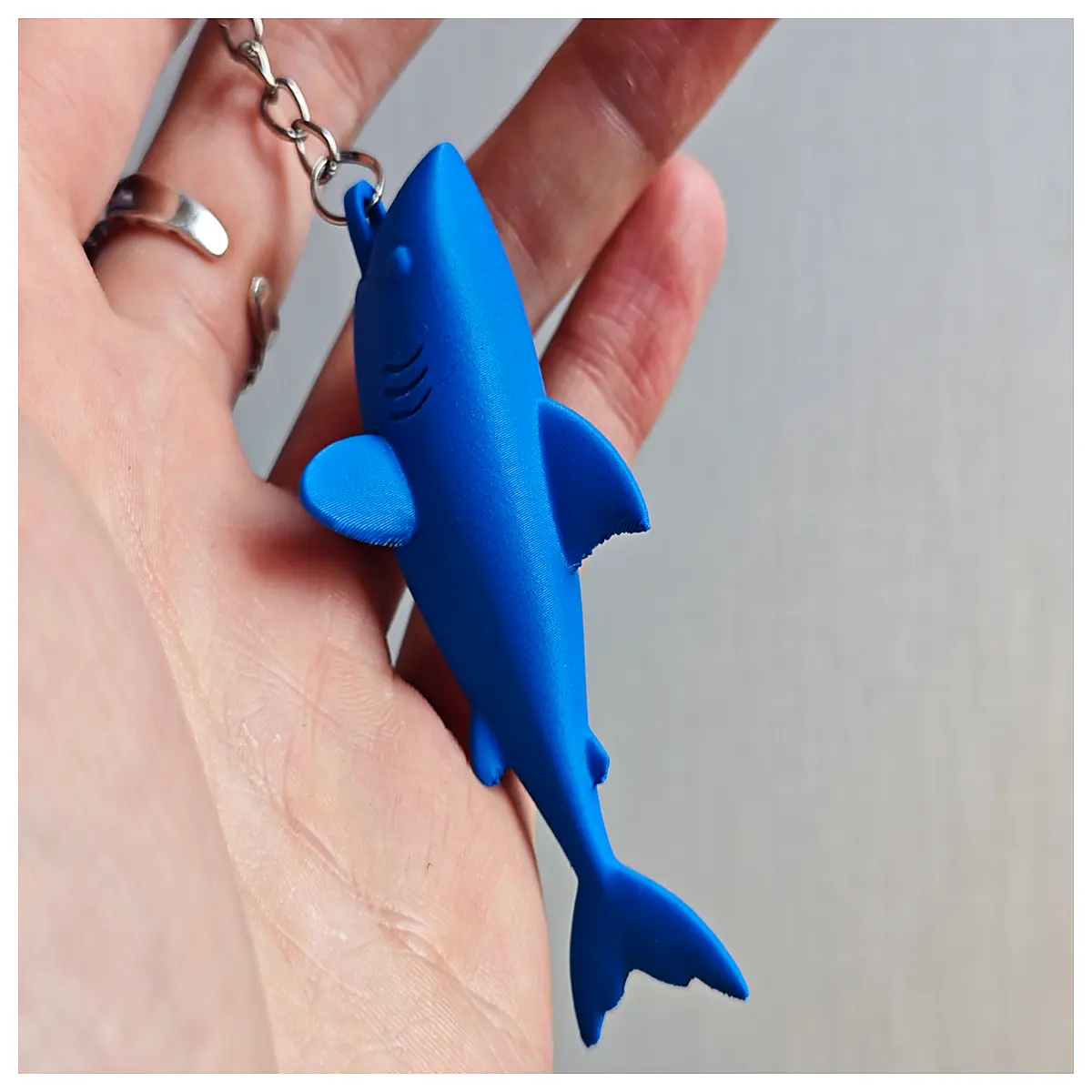 Shark Keychain Hooked Shark Design Marine Animal Gift Shark Toy Collectible Shark Lover