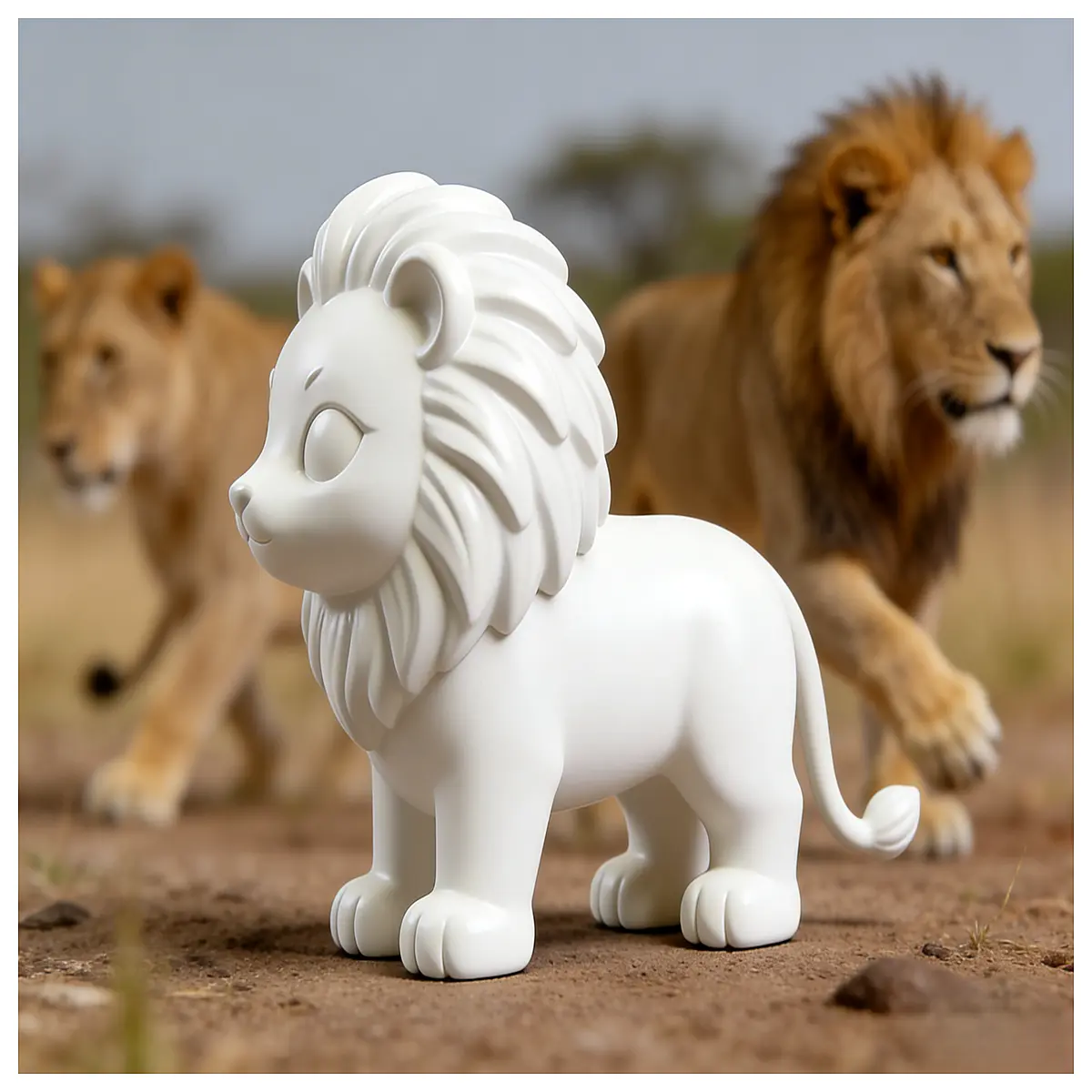 Cute Little Lion Figurine Child Birthday Gift Realistic Mini Lion Model Pet Decoration Lion Cub