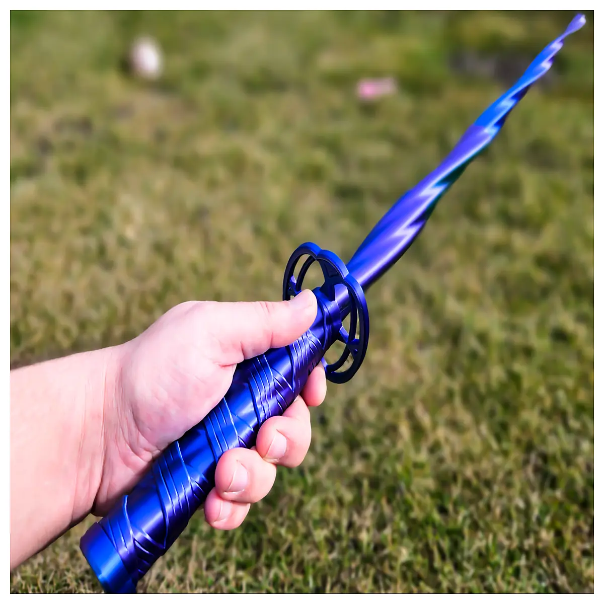 Blue Spiral Samurai Sword Sharp Blade Polished Handle Comfortable Sword Training Weapon Practice Sword Accessories Kit