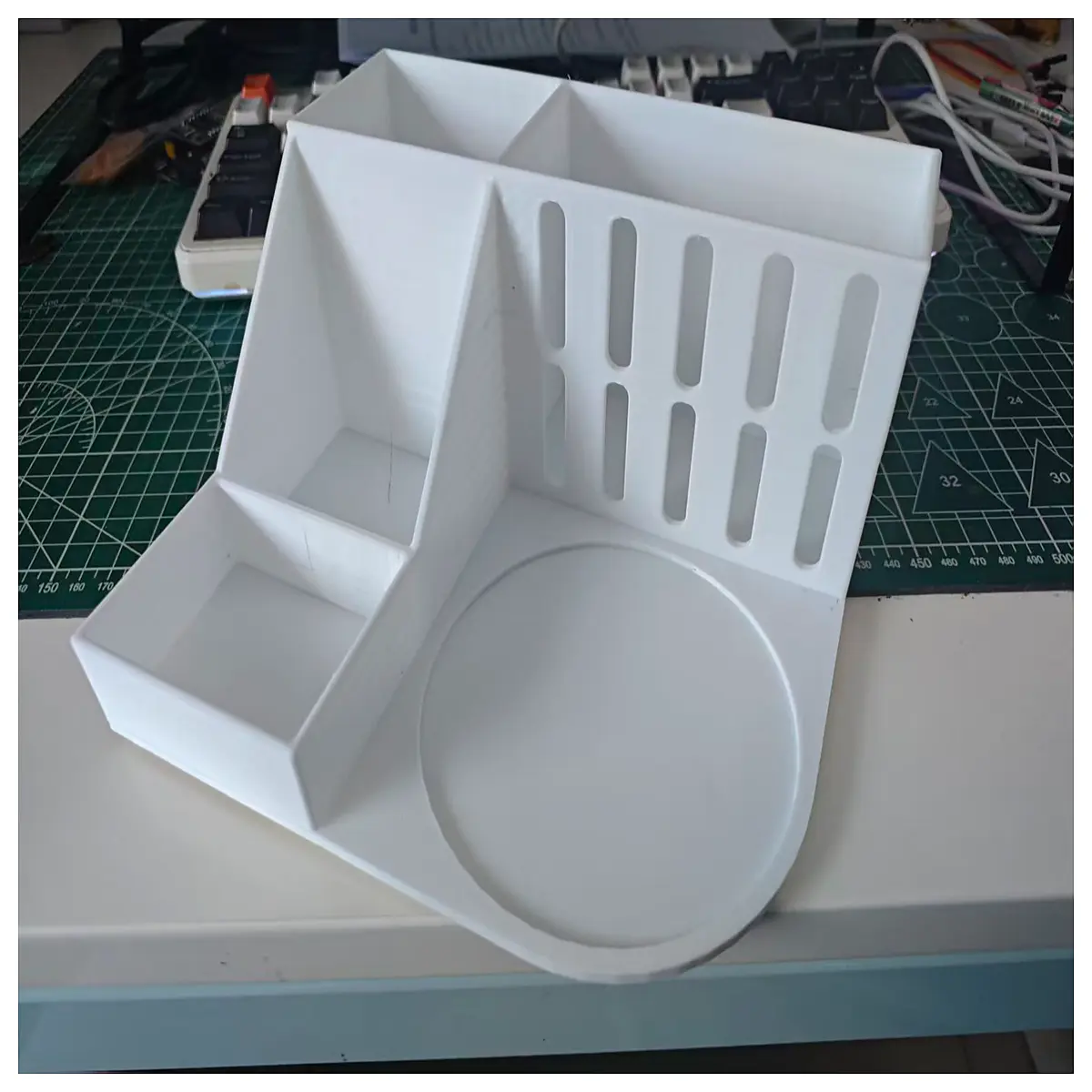 Desktop Storage Tray Decorative Flower Pot Holder Cup Organizer Creative Shelf Multi Function Storage Box Desk Organizer