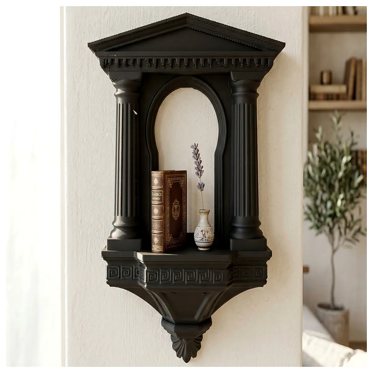 Baroque Temple Shelf Athena Column Display Stand Decorative Pillar Shelf Art Display Rack Classical Home Decor