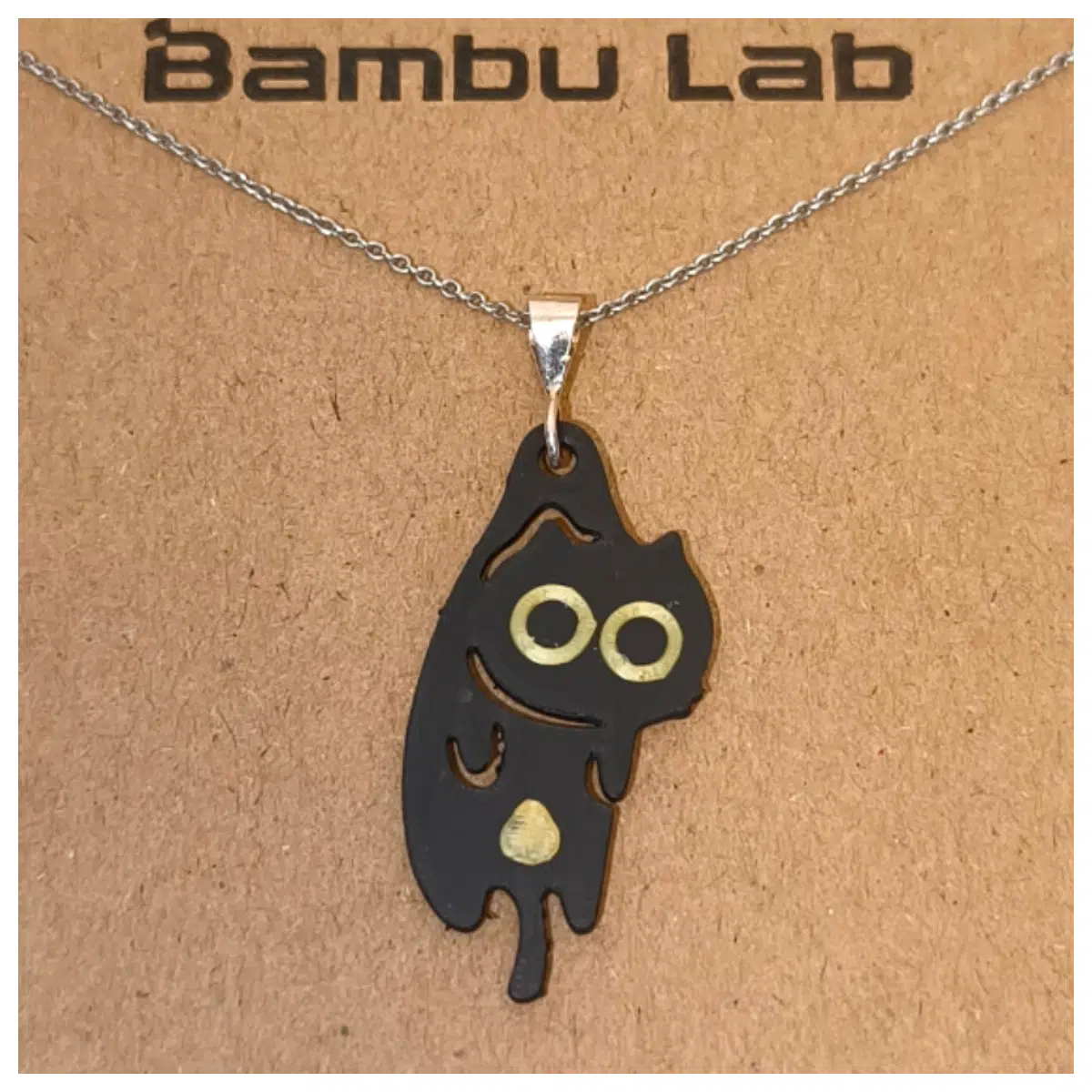 Black Cat Pendant Necklace Mom Holding Baby Cat Gift Infant Girls Jewelry Cute Kitten Necklace for Newborns