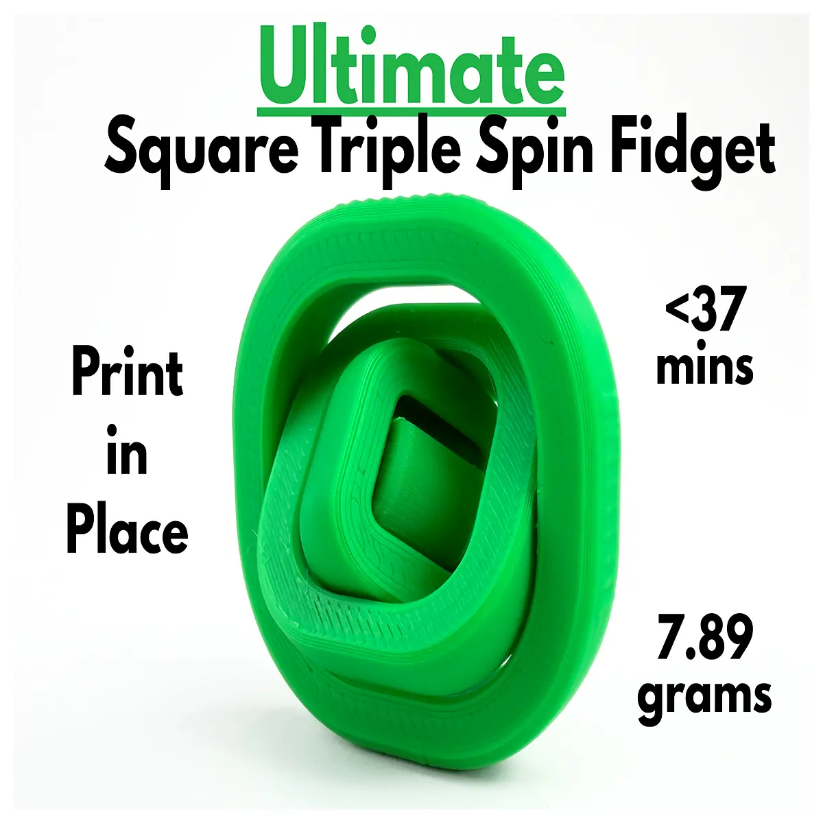 Ultimate Square 3 Layer Rotating Stress Relief Toy Printing Puzzle Fun Desk Decoration Kids Toy Creative Gift