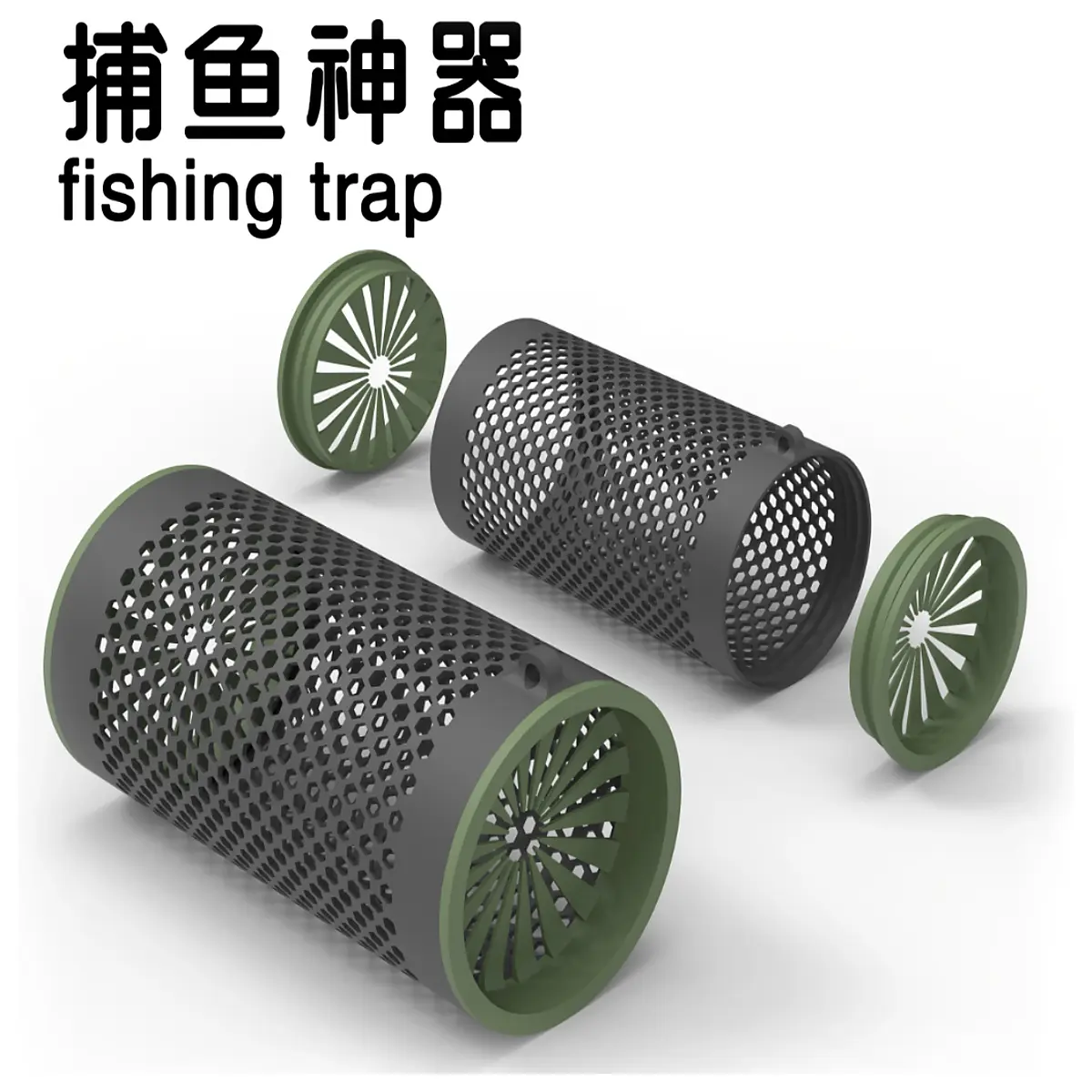 fishing trap cage for river stream lake catch fish baitless collapsible portable net cage