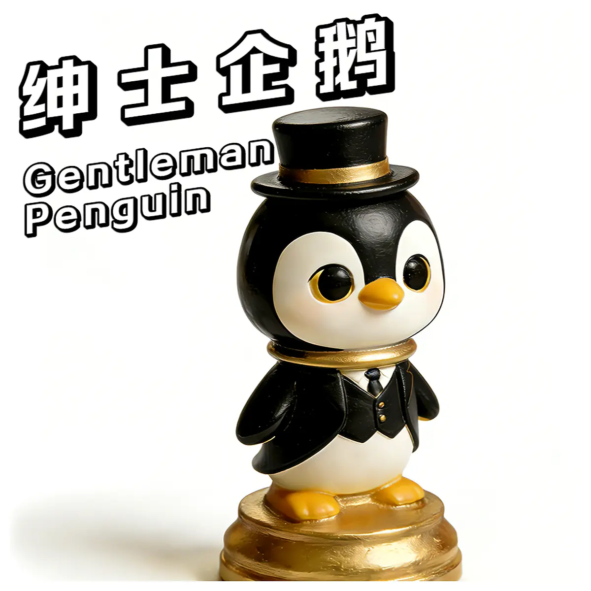 Retro Penguin Chess Piece Figurine Gentleman Top Hat Cute Pet Toy Chess Game Accessories Novelty Collection