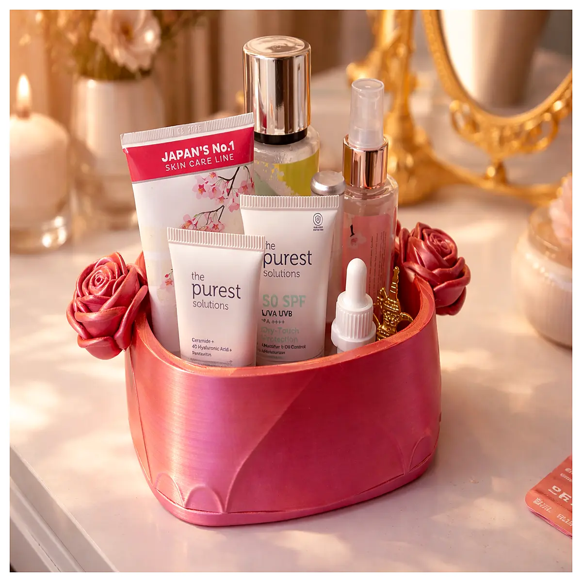 acrylic makeup organizer tray for vanity counter perfume cosmetic storage box with compartments desktop beauty accessories holder