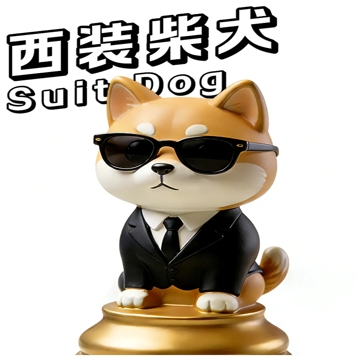 Sunglasses Shiba Inu Figurine Chess Cool Cute Humanoid Model Toy Anime Desk Decoration Pet Model Trendy Figurine