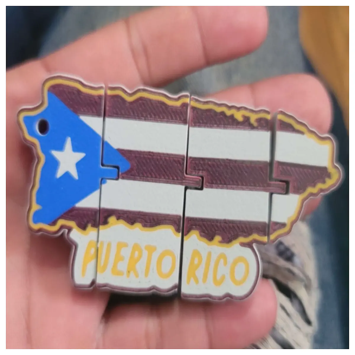 Puerto Rico Flag Keychain Memorial Day Gift Travel Souvenir Puerto Rico Flag Decoration Patriotic Charm