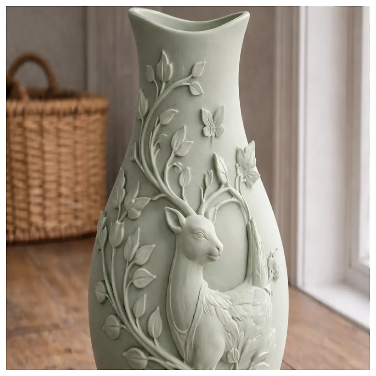 Elegant Deer Vase Natural Feng Shui Home Decor Creative Floral Arrangement Living Room Bedroom Decoration Flower Gift