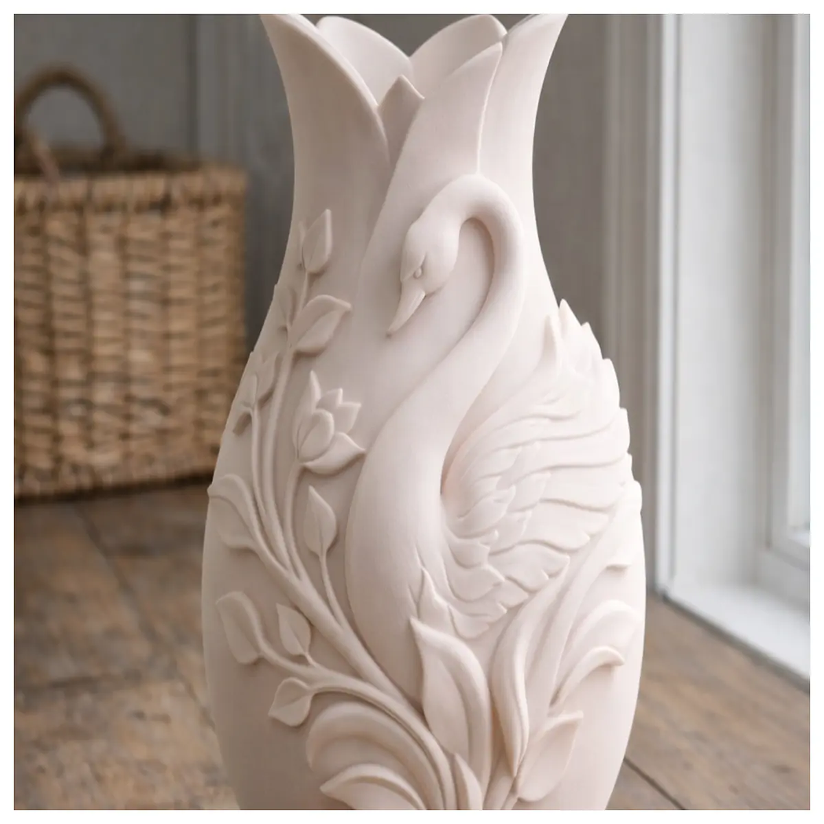 Elegant Swan Vase Soft Home Decor Natural Floral Arrangement Holder Flower Display Stand Floral Support Flower Decoration