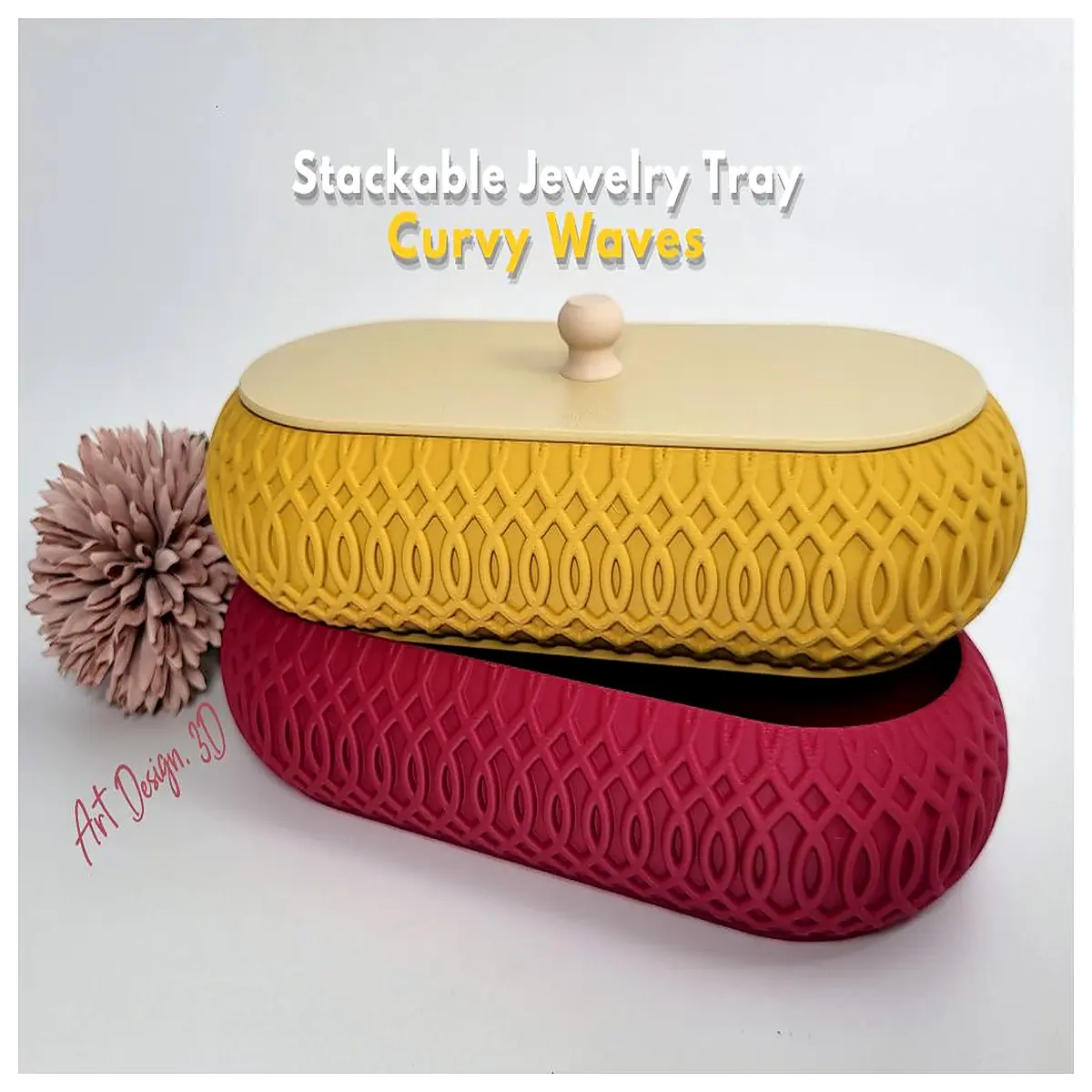 Stackable Jewelry Display Stand Curved Wave Design Jewelry Showcase Creative Decoration Layered Tray Accessory Organizer