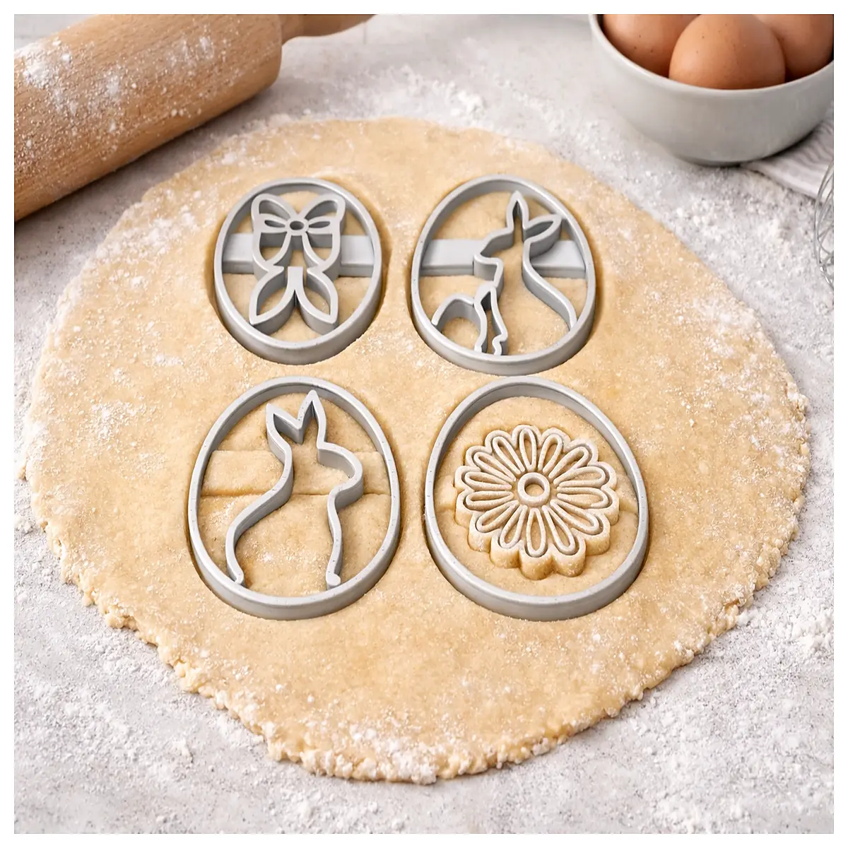 Easter Cookie Molds Rabbit Egg Shape Baking Supplies DIY Decorating Tools Festive Decorations