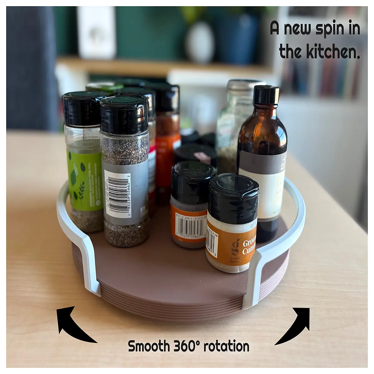 Modern Turntable Spice Organizer Rotating Spice Rack Kitchen Spice Containers Seasoning Tool Rotating Spice Mixer Kitchen Gadget